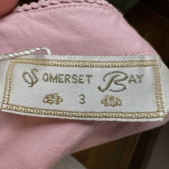 Somerset Bay Pink Embroidered Floral Blouse S | Lace Trim Girly Cottagecore Top - Picture 9 of 10